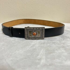 Black leather belt